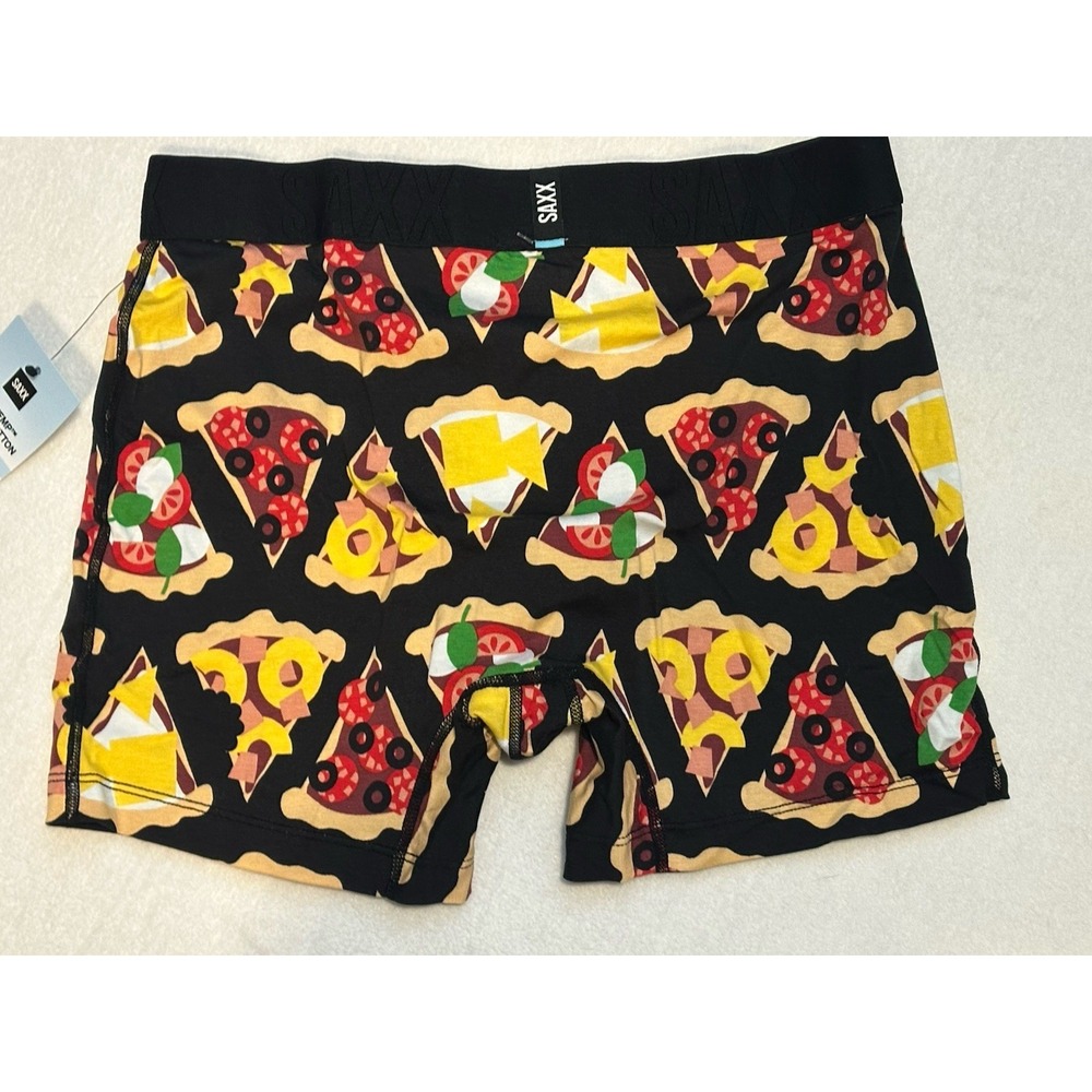 SAXX Cooling Cotton Boxer Brief 5"Men's Small NWT PIZZA Ballpark Pouch - Picture 8 of 10